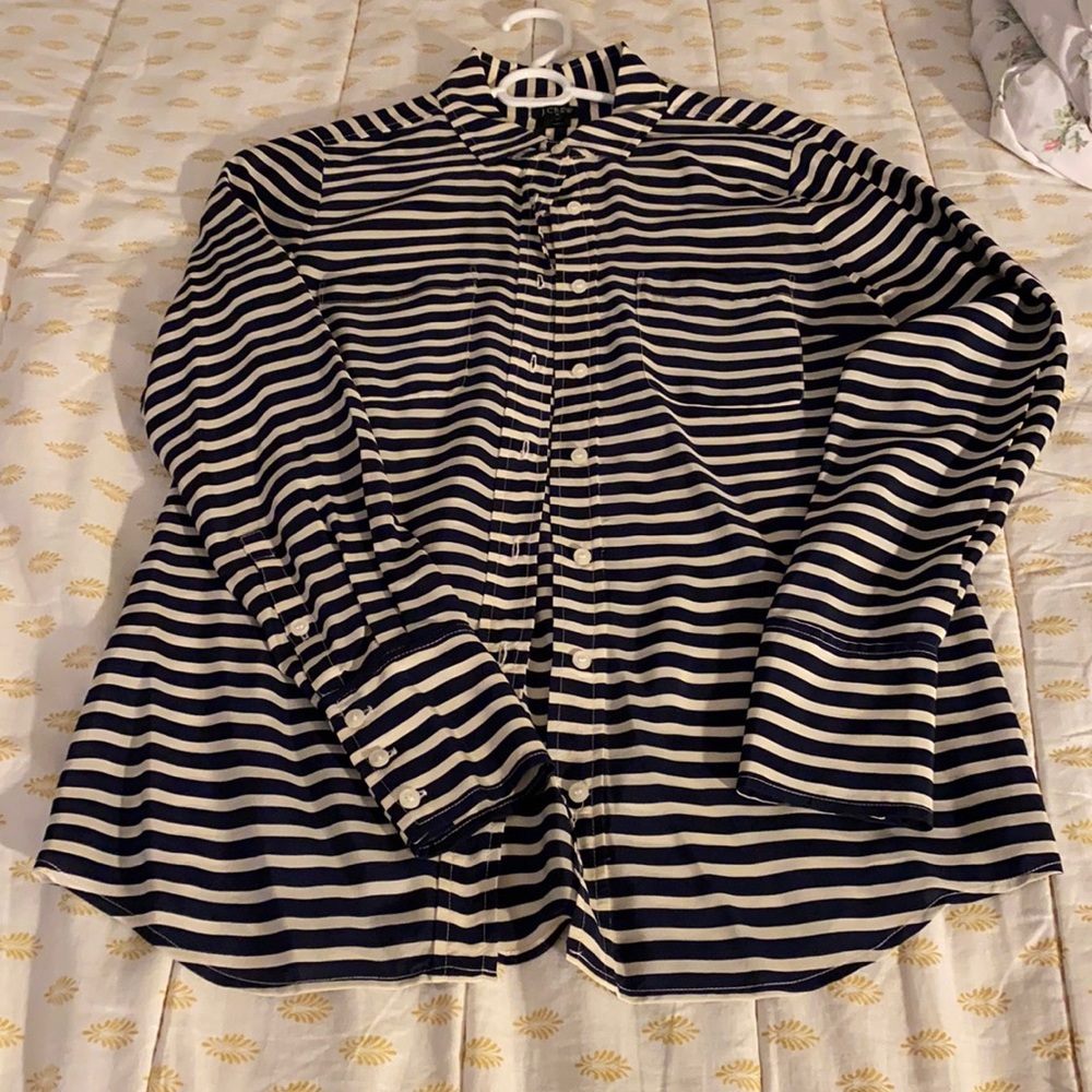 J.Crew silk striped blouse